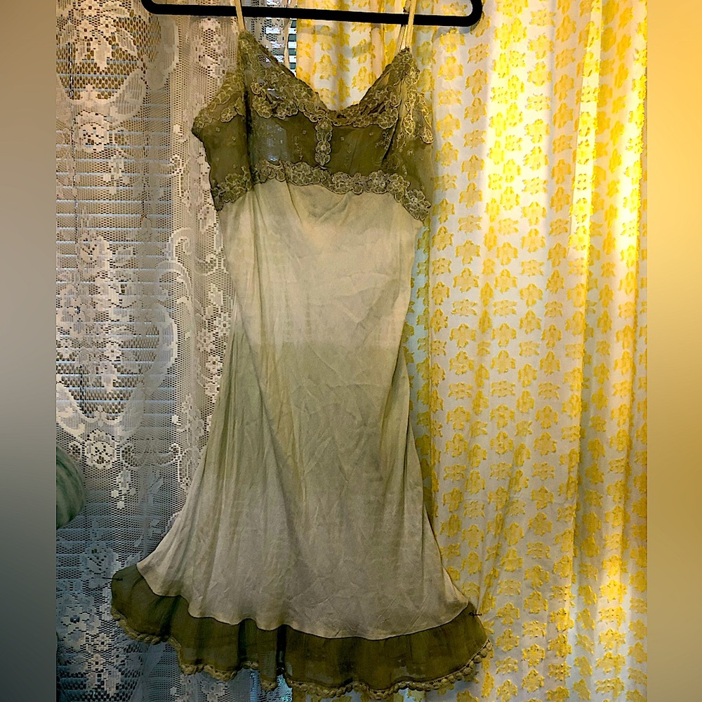 Free People Intimates Green Slip Dress